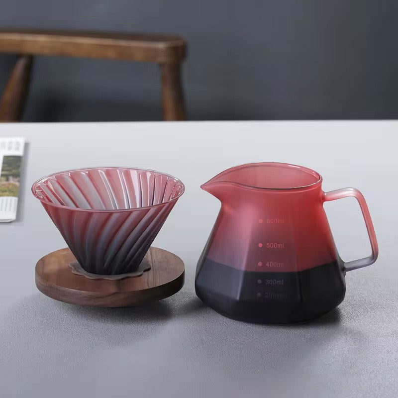 Pour Over Coffee Pot & Dripper - elegant pink