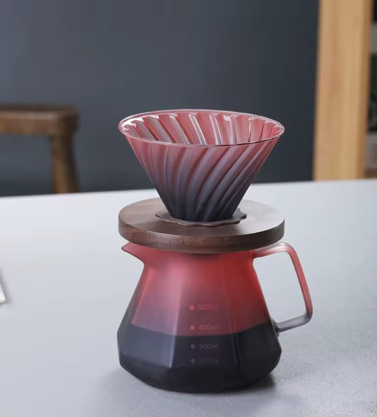 Pour Over Coffee Pot & Dripper - elegant pink