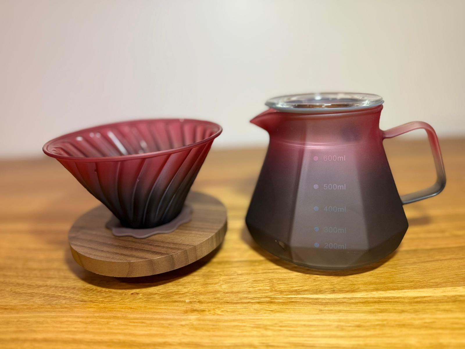 Pour Over Coffee Pot & Dripper - elegant pink